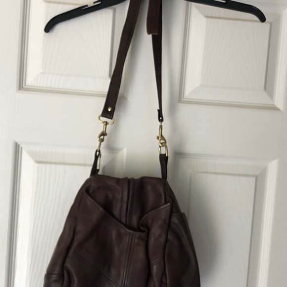 Victoria Leather Co. Bag The Original Teardrop Leather Handbag Purse Brown Brass - Picture 4 of 7